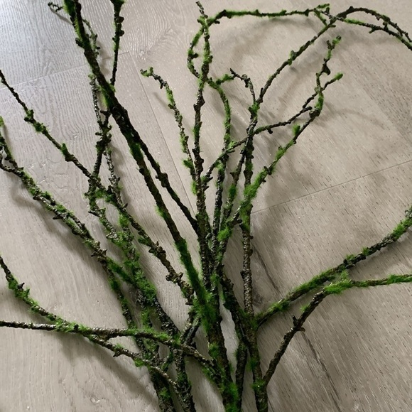 Set of two green branches tall moss 40” tall home decor - Picture 4 of 7